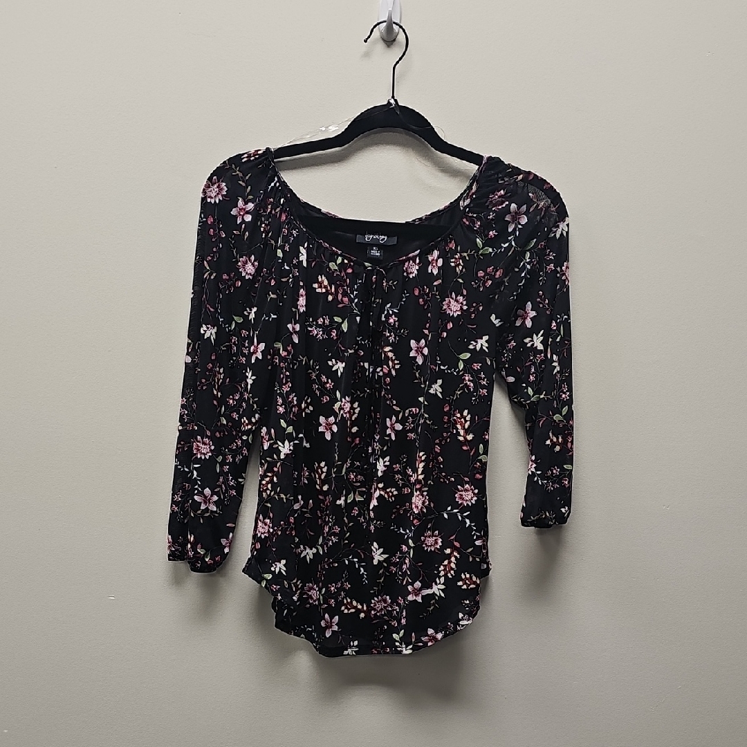 By By Black Floral Blouse